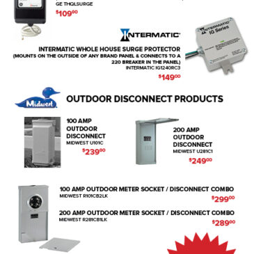 WHOLE HOUSE SURGE PROTECTION AND OUTDOOR DISCONNECT PRODUCTS IN STOCK NOW